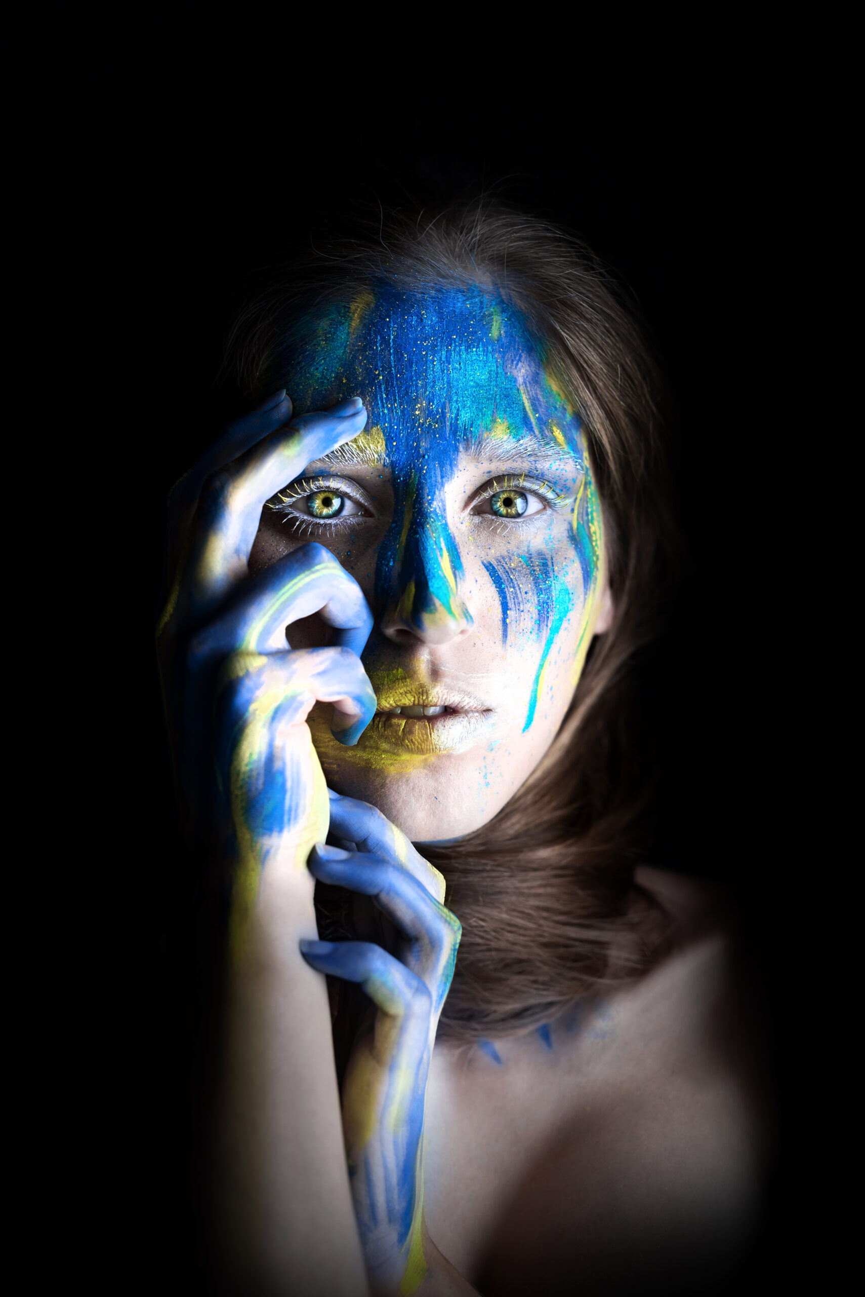 Kreatives Makeup für ein Fotoshooting